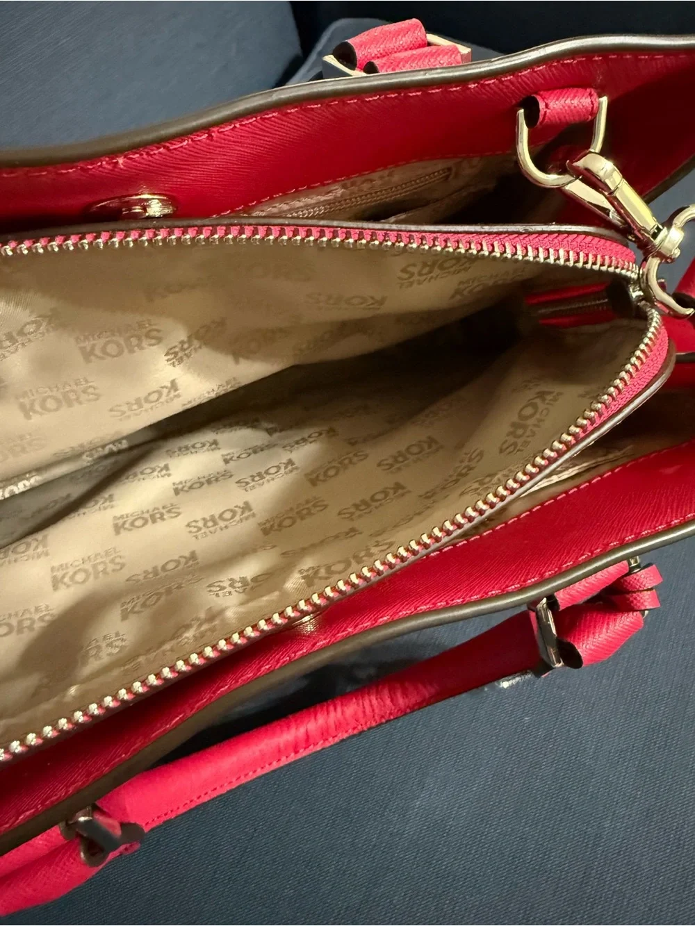 Michael Kors Camille Medium Satchel Ultra Pink Saffiano Leather NWT